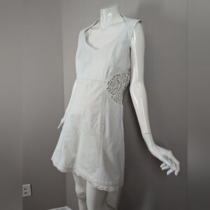 Gil Santucci White Leather Mini Dress Made in Italy – Size 40 (US 4/6)
